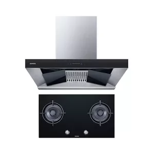 RT009-Kitchen appliance stainless steel chimney copper motor 90cm baffle filter kitchen extractor range hood